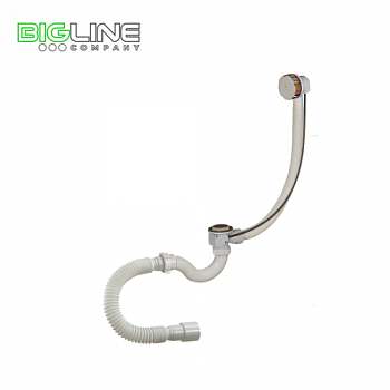 Сифон ОРИО А24089 для  ванны с переливом,с гибкой трубой,полуавт (25)