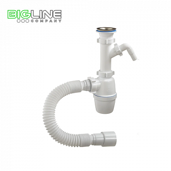 Сифон ОРИО А40059 1 12 40 с отводом для стир.машин,с гибкой трубой (30)