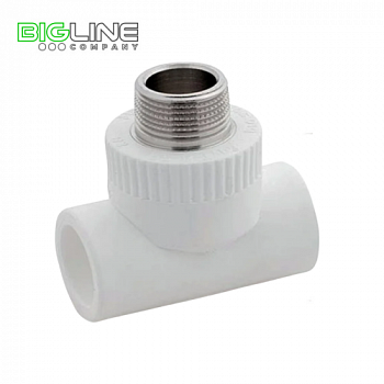 Тройник комбинированный с наруж.резьбой 3234, белый  РТП