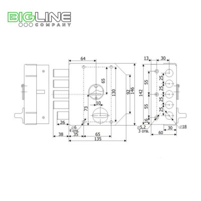 Замок ГАРДИАН 20.05.левый накладной сувальдный 5 ригельный (6)2