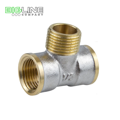 Тройник латунь никель Ду 15 внв Aquasfera