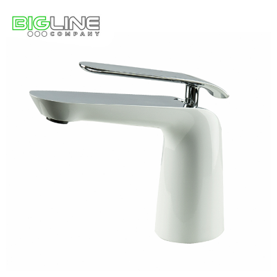 Смеситель LEMARK LM4906CW Melange для умывальника монолитный, хром/белый