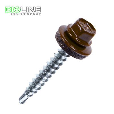 Шуруп кровельный оцинкованный (Мет.Дер.) 4,8х50 RAL8017 коричневый