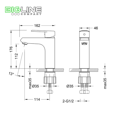 Смеситель LEMARK LM0306C Point для умывальника монолитный, хром